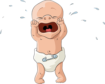 cartoon image of a baby crying
